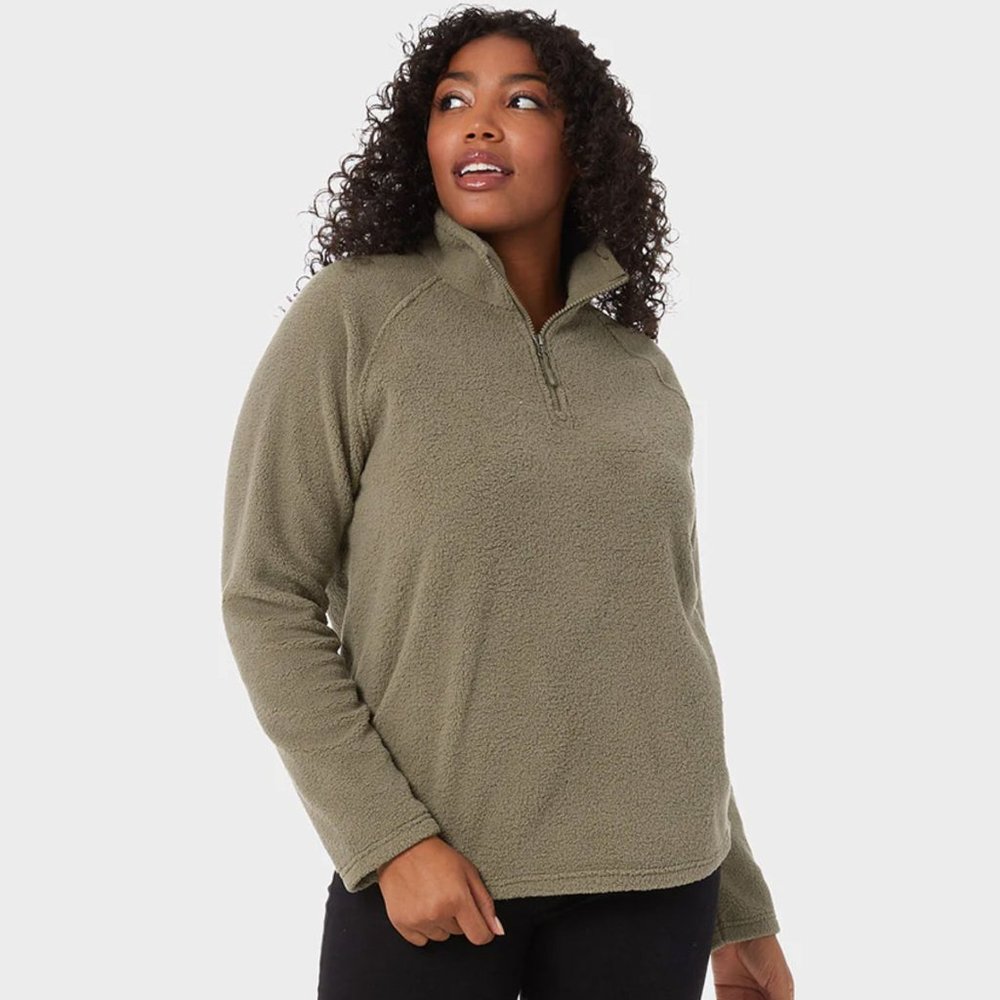 32 DEGREES Women's Shorthair Sherpa 1/4 Zip Top, NWT